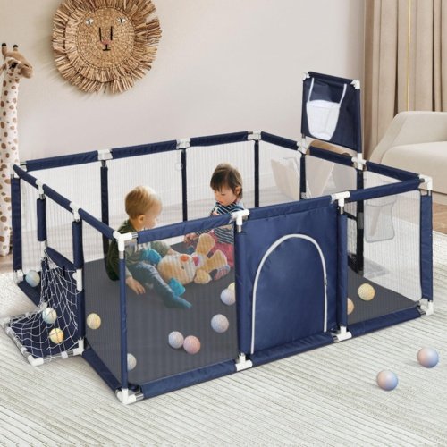Large Baby Playpen Children Toddler Kids Indoor Play Pen Balls Pool Basket - Image 7
