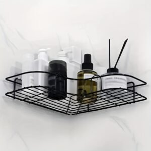 1pc Wall Mounted Bathroom Shelf, Shower Caddy Rack, No Punching Triangle Storage Rack For Bathroom Kitchen, Bathroom Accessories