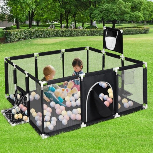 Large Baby Playpen Children Toddler Kids Indoor Play Pen Balls Pool Basket - Image 2